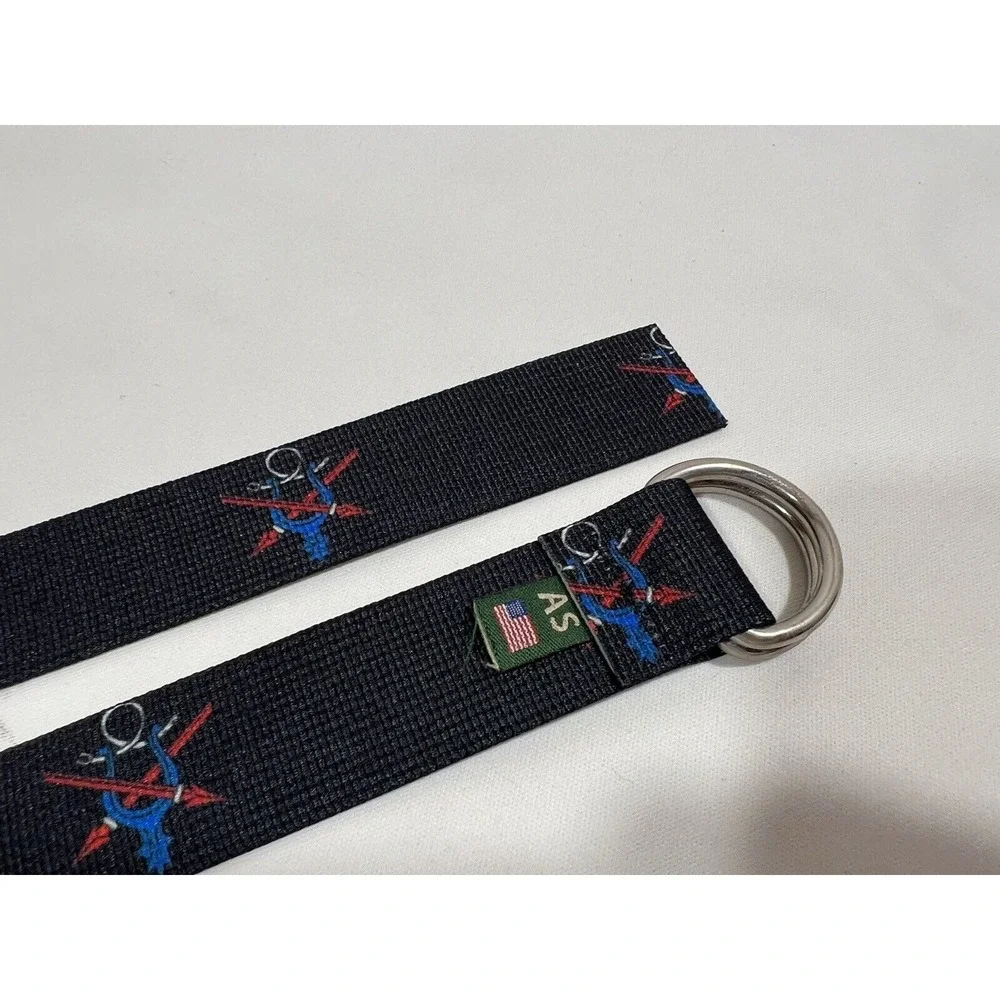 Thomas Bates Belt Small Nautical Print Nylon Casual Preppy